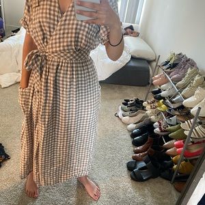 Urban outfitters gingham crosstie midi maxi dress